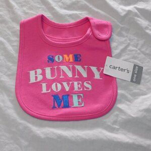 Baby Girl First Easter Bib Some Bunny Somebody Loves Me Baby Shower Gift New